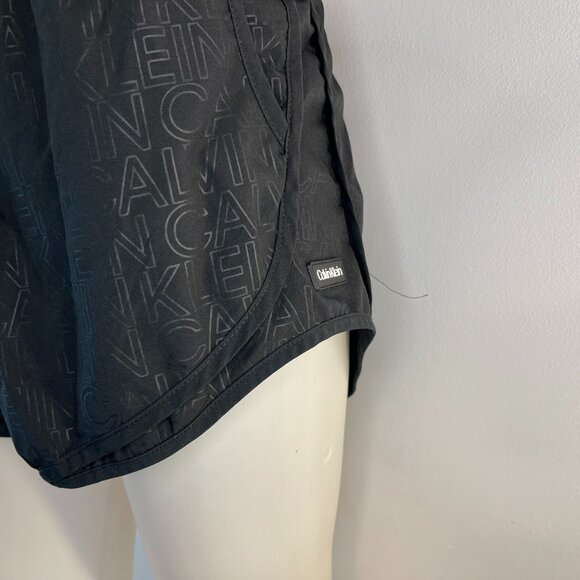 Calvin Klein Women's Black Printed 3" Running Shorts - Size Large - Picture 3 of 5
